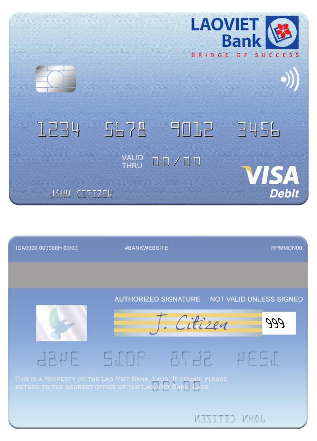 Laos Lao-Viet Bank visa debit card